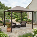 Solviera 10x12 ft aluminum patio gazebo with taupe canopy