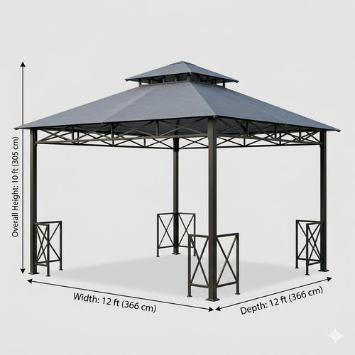 Ventora 12x12 ft double-tier garden gazebo – second view
