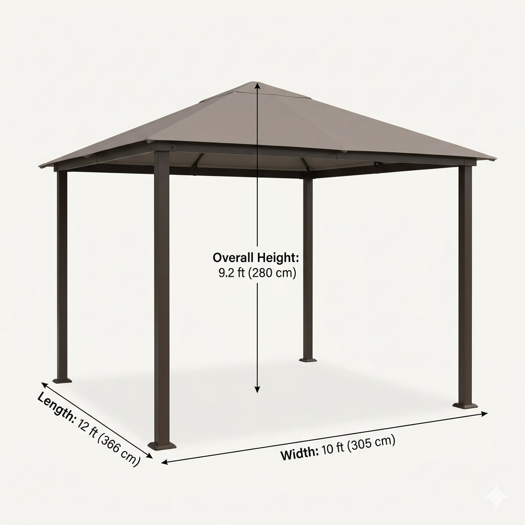 Solviera 10x12 ft aluminum patio gazebo – second view